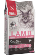 БЛИТЦ BLITZ Sensitive Adult Cats сухой корм для взрослых кошек Ягненок