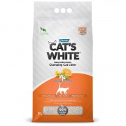 КЭТС ВАЙТ CAT’S WHITE SCENTED Наполнитель для кошачьего туалета комкующийся с ароматом Апельсина