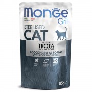 МОНЖ GRILL CAT пауч 85 гр Trota Sterilised для стерилизованных кошек Итальянская форель