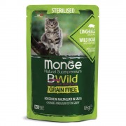 МОНЖ NATURAL CAT пауч BWILD GRAIN FREE для стерилизованных кошек Мясо дикого кабана с овощами/ 85 гр