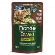 МОНЖ NATURAL CAT пауч BWILD GRAIN FREE для кошек крупных пород Мясо буйвола с овощами/ 85 гр