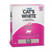 КЭТС ВАЙТ CAT’S WHITE SCENTED BOX Наполнитель для кошачьего туалета комкующийся с ароматом Детской присыпки