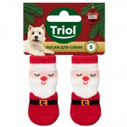 ТРИОЛ Носки для собак "Дед Мороз", размер S, серия NEW YEAR