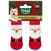 ТРИОЛ Носки для собак "Дед Мороз", размер M, серия NEW YEAR