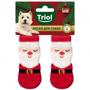 ТРИОЛ Носки для собак "Дед Мороз", размер L, серия NEW YEAR