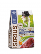 СИРИУС SIRIUS сухой корм для взрослых собак средних пород Индейка и утка с овощами