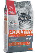 БЛИТЦ BLITZ Classic Poultry Adult сухой корм для взрослых кошек Домашняя птица 2 кг