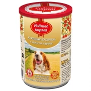 РОДНЫЕ КОРМА консервы для собак Куриные кусочки в соусе по-курски
