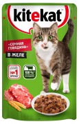 КИТЕКАТ пауч для кошек Говядина желе 85 гр