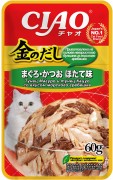 ИНАБА INABA CIAO Kinnodashi пауч для кошек Тунец Магуро и тунец Кацуо со вкусом морского гребешка/ 60 гр