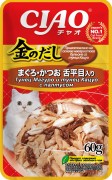 ИНАБА INABA CIAO Kinnodashi пауч для кошек Тунец Магуро и тунец Кацуо с палтусом/ 60 гр