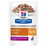 ХИЛЛС Prescription Diet K/D пауч для кошек с почечной недостаточностью с Говядиной/ 85 гр