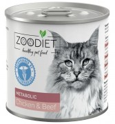 ЗООДИЕТ (ZOODIET) Metabolic Chicken & Beef консервы для кошек для улучшения обмена веществ Курица и говядина/ 240 гр