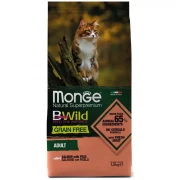 МОНЖ NATURAL CAT BWILD GRAIN FREE сухой беззерновой корм для кошек из Лосося 1,5 кг