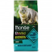 МОНЖ NATURAL CAT BWILD GRAIN FREE сухой беззерновой корм для кошек из Трески 1,5 кг