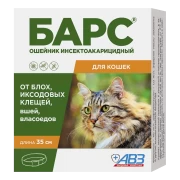 АВЗ БАРС ошейник для кошек от блох и клещей/ 35 см