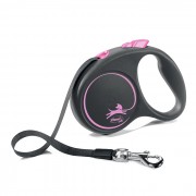 ФЛЕКСИ FLEXI Рулетка Black Design S (до 15 кг) Лента 5 м Черный/розовый