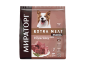 МИРАТОРГ EXTRA MEAT сухой корм для взрослых собак средних пород с Говядиной Black Angus 2,6 кг