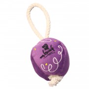 МИСТЕР КРАНЧ (Mr.Kranch) Игрушка для собак мелких и средних пород Шарик новогодний с канатом 20х9х9 см, фиолетовый