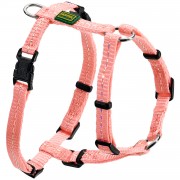 ХАНТЕР (HUNTER) шлейка для собак Tripoli нейлоновая светоотражающая, розовая, 37-52 см