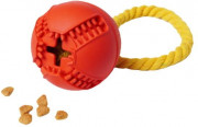 ХОУМ ПЭТ Silver Series Игрушка для собак Мяч с канатом с отверстием для лакомств Красный