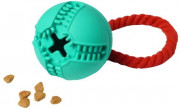 ХОУМ ПЭТ Silver Series Игрушка для собак Мяч с канатом с отверстием для лакомств Бирюзовый