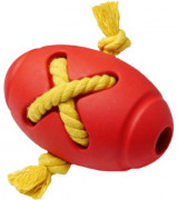 ХОУМ ПЭТ Silver Series Игрушка для собак Мяч регби с канатом Красный