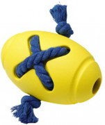ХОУМ ПЭТ Silver Series Игрушка для собак Мяч регби с канатом Желтый