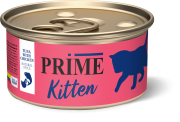 ПРАЙМ PRIME Kitten консервы для котят Тунец премиум с курицей в собственном соку/ 85 гр