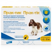 ПРАК-ТИК капли на холку для собак от блох, вшей, власоедов, иксодовых клещей 11-22 кг/ 1 пипетка