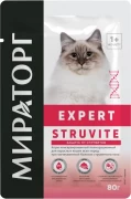 МИРАТОРГ EXPERT Struvite пауч для взрослых кошек при Мочекаменной болезни струвитного типа/ 80 гр