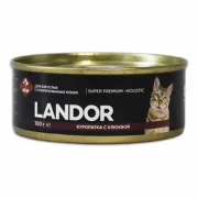 ЛАНДОР (LANDOR) консервы для взрослых стерилизованных кошек паштет с Куропаткой и клюквой