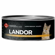 ЛАНДОР (LANDOR) консервы для взрослых стерилизованных кошек паштет с Ягненком и облепихой