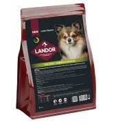 ЛАНДОР (LANDOR) сухой корм для взрослых собак мелких пород с Индейкой и ягненком 3 кг