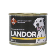 ЛАНДОР (LANDOR) консервы для собак всех пород паштет Гусь с киноа 200 гр