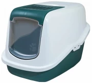 САВИК Туалет кошачий NESTOR закрытый Белый/темно-зеленый 56*39*38,5 см