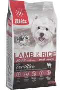БЛИТЦ BLITZ сухой корм для собак мелких пород с ягненком и рисом 