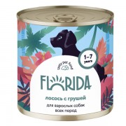 ФЛОРИДА (FLORIDA) консервы для собак всех пород лосось с грушей 240г