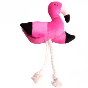 МИСТЕР КРАНЧ (Mr.Kranch) Игрушка для собак мелких и средних пород Фламинго с канатом и пищалкой, 24х13х6 см, розовый
