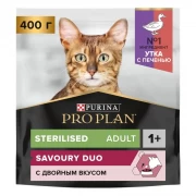 ПРО ПЛАН Sterilised Adult сухой корм для стерилизованных кошек и кастрированных котов Утка с печенью
