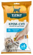 ТИТБИТ Крем-суп для кошек с кусочками лосося 4шт*10г