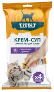 ТИТБИТ Крем-суп для кошек с кусочками кролика 4шт*10г