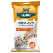 ТИТБИТ Крем-суп для кошек с кусочками индейки 4шт*10г