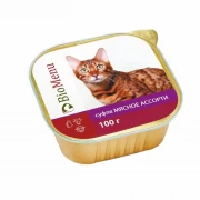 БиоМеню BioMenu Консервы для кошек мясное ассорти суфле 100г