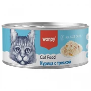 ВАНПИ WANPY консервы для кошек курица с треской 95г
