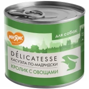 МНЯМС DELICATESSE консервы для собак Касуэла по-мадридски с кроликом и овощами 200г