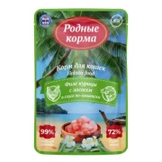 РОДНЫЕ КОРМА пауч для кошек филе курицы с лососем в соусе по-азиатски 85г