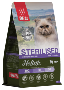 БЛИТЦ BLITZ Holistic Сухой корм для стерилизованных кошек со свежим ягненком, индейкой и рыбой