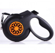 ФИДА FIDA SMART WALK Рулетка для собак с системой автоторможения (до 15 кг) Лента 5 м Черно-оранжевая