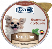 ХЭППИ ДОГ NaturLine паштет для собак Телятина с сердцем 125 гр
